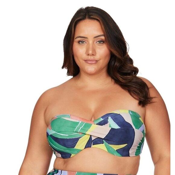 Artesands L'Avana Multi Botticelli Bandeau Bikini Top Size 10 Underwire NWT - Picture 3 of 13